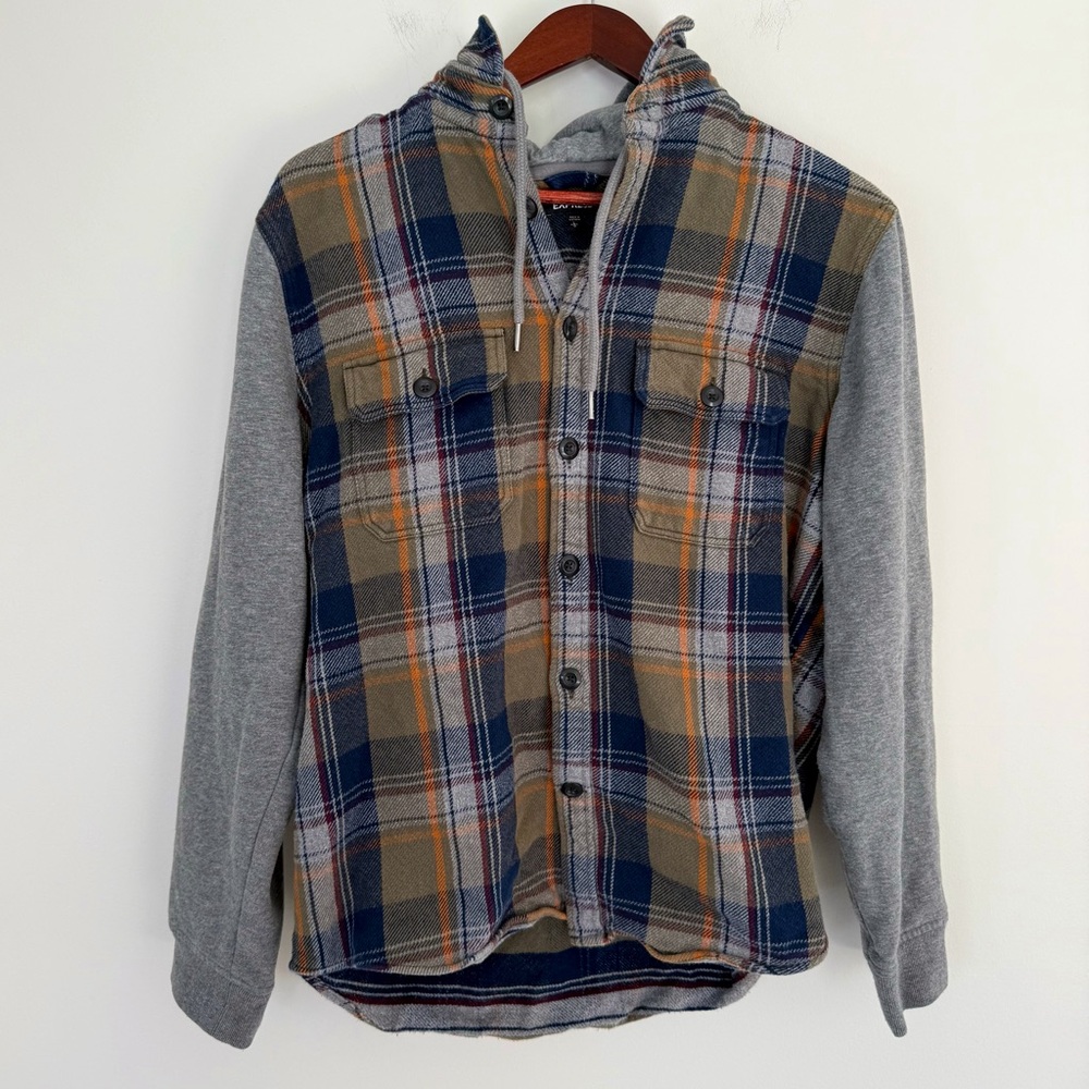 Express Plaid Flannel Hooded Jacket Size Large